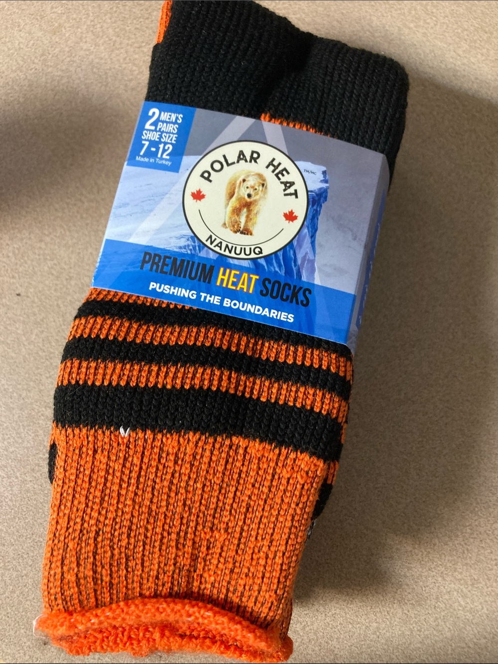 Premium Men's Thermal Socks - Orange & Black